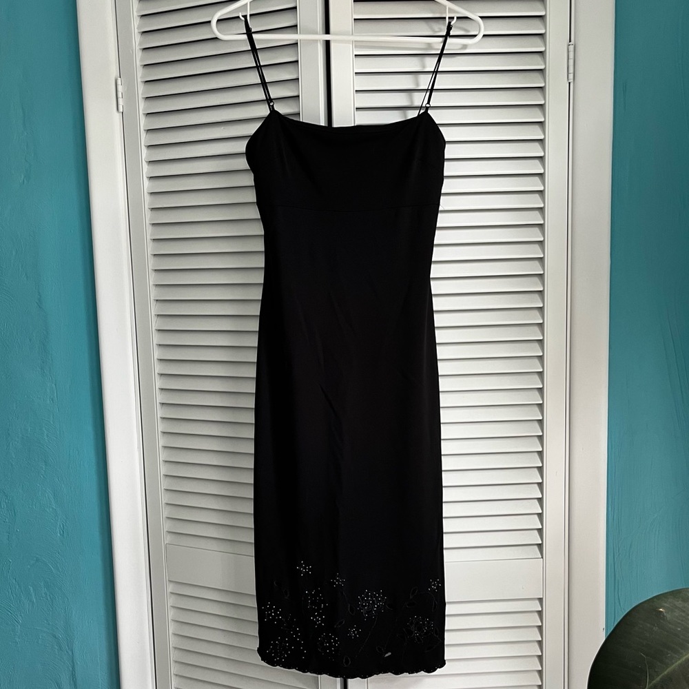 Slinky black aughts-era BCBG dress, size S